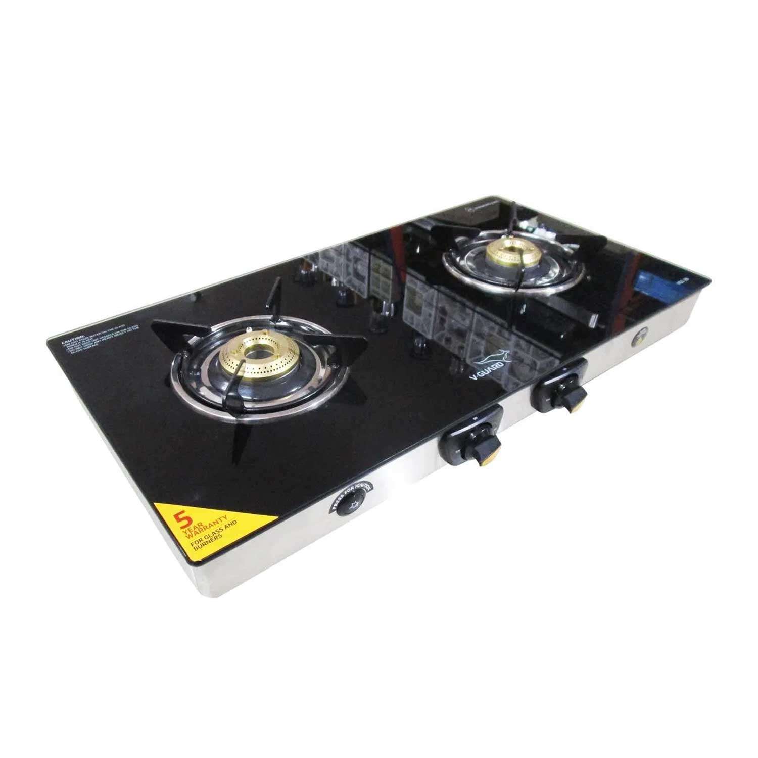 v guard glass top gas stove