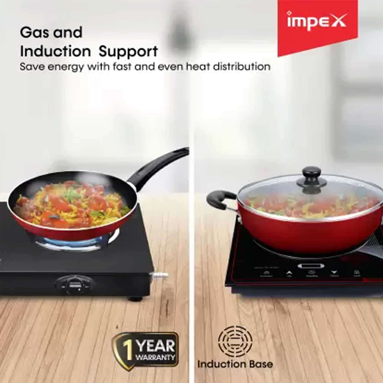 IMPEX (KUK 5) 7 pcs Induction Bottom Non-Stick Coated Cookware Set  (Aluminium, 7 - Piece)